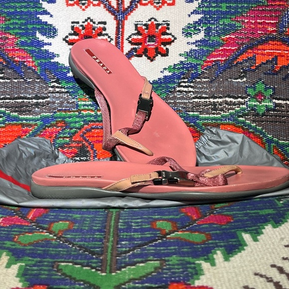 PRADA pink flip flops sandals 7.5 EUC - Picture 12 of 16